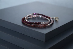 Art.2305 Pulsera/ collar largo Colette silver vino.