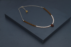 Art.2304 Collar corto combinado Colette silver ambar. - (copia)