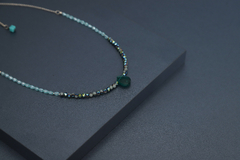 Art.2304 Collar corto combinado Colette silver esmeralda. - comprar online