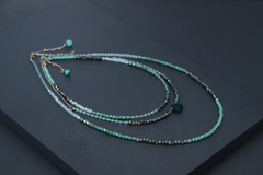 Art.2321 Set de tres collares en combinación Colette silver esmeralda.