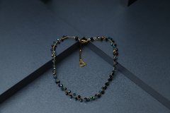 Art.2317 Gargantilla Chantale verde ingles gold.