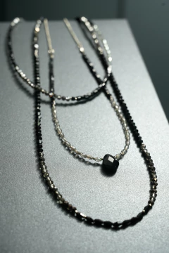 Imagen de Art.2305 Collar largo/pulsera Colette silver negro y gris.