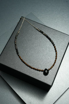 Art.2321 Set de tres collares en combinación Colette silver bronce, negro y gris cristal. - comprar online