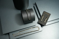 Imagen de Art.2075 Collar Kate silver corto negro.