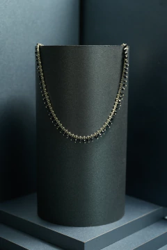 Art.2075 Collar Kate silver corto negro. - tienda online