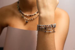 Art. 2195 Brazalete Scarlette color cristal Silver vino