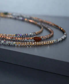 Art.2321 Set de collares Colette S.C. Gold Ámbar en cristales - comprar online