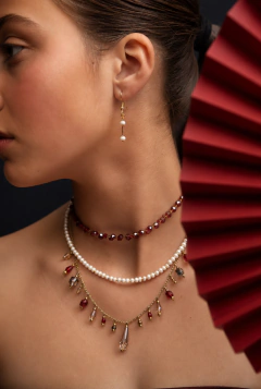 Art.2421 SET DE TRES PIEZAS rubi gold.