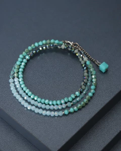 Art.2305 Collar Largo Colette Silver Verde Grisáceo (Pulsera) - comprar online