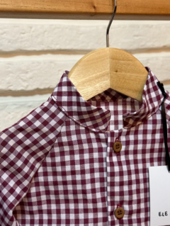 Camisa cuello mao "CUADRILLE CIRUELA" en internet