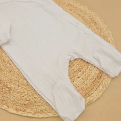 Enterito ALGODON Acanalado "BLANCO" - Baby Room - Mamá y Bebé