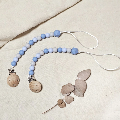 Portachupete Silicona "CELESTE GRIS HEXA"