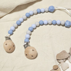 Portachupete Silicona "CELESTE GRIS HEXA" - comprar online