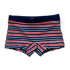 SHORT DE BAÑO RAYAS ROJAS