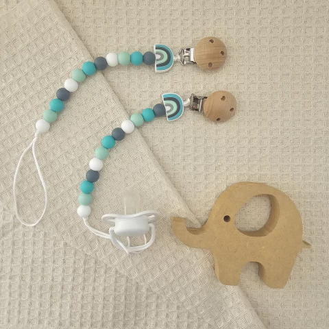 Portachupete Silicona "ARCO IRIS VERDE"