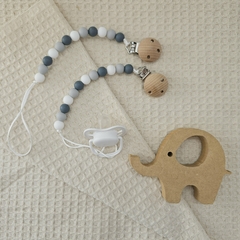 Portachupete Silicona "GRIS BLANCO" - comprar online