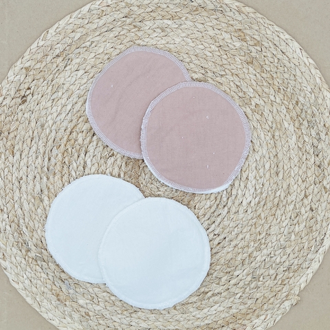 Protector Mamario Reutilizable X 2 pares "ROSA Y NATURAL" - comprar online