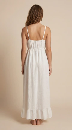 Vestido largo abierto Blanco en internet