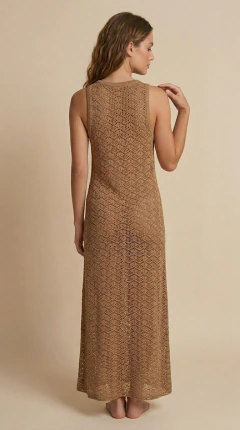 Vestido largo tejido cafe en internet