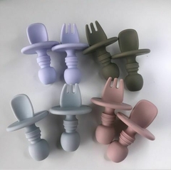 Mini Cubierto de silicona - tenedor y cuchara en internet