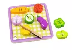 Tabla de Preparación de Vegetales de Juguete de Madera - Corta Vegetales - comprar online