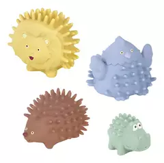 Animales Erizados x4 De Goma Juguete Sensorial Para Bebes
