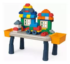 Mesa Didáctica Infantil Con 80 Bloques Blandos Phiphi Toys Juego De Construcción