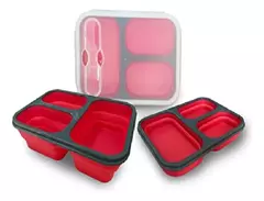Vianda Plegable En Silicona Con 3 Divisiones - comprar online