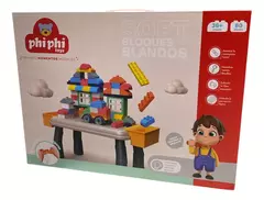 Mesa Didáctica Infantil Con 80 Bloques Blandos Phiphi Toys Juego De Construcción - comprar online