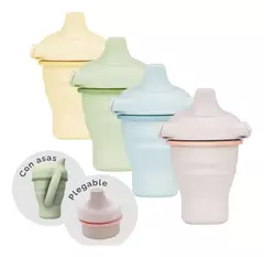 Vaso De Silicona Plegable Con Asas Antiderrame
