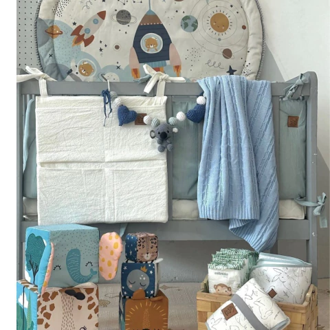 Chichonera de Tusor Celeste para Cuna Tusor 100% algodón - comprar online