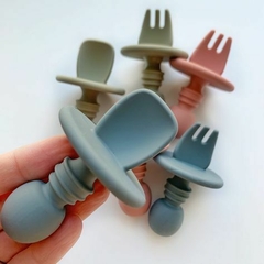 Mini Cubierto de silicona - tenedor y cuchara - comprar online