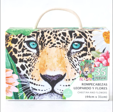 Rompecabezas Leopardos y flores