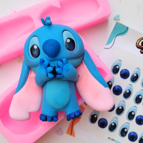 COMBO MOLDE STITCH 8 CM + OJOS AUTOADHESIVOS