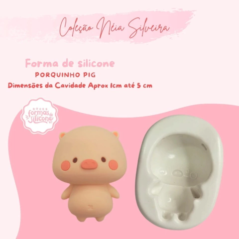 Molde de Silicona Chanchito Parado - Neia Silveira - comprar online