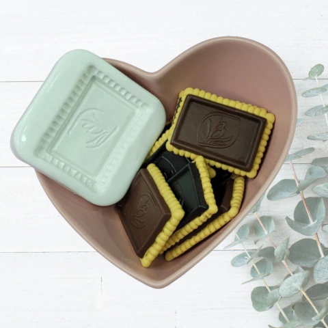 Molde Silicona Galletita Rect con Chocolate - Neia Silveira