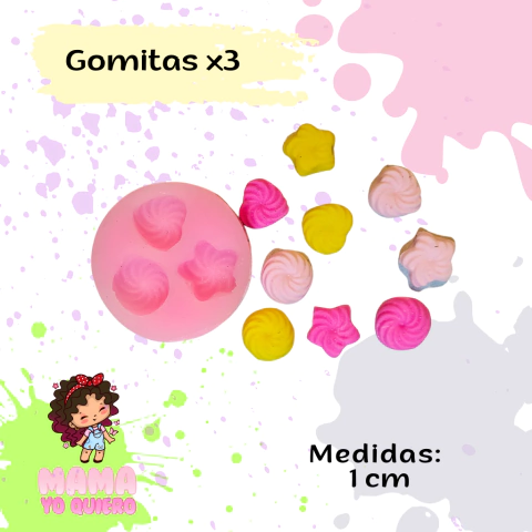 Molde Silicona Gomitas x3
