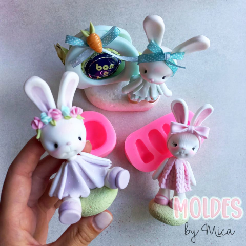 Molde de Silicona Conejita 3D **Modelado Mica**