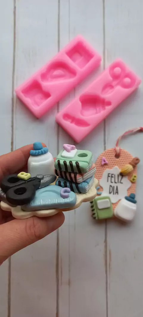 Molde de Silicona Set Escolar x 2 Moldes
