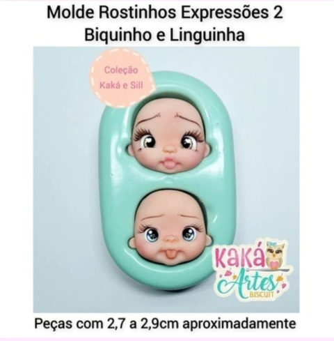 Molde Silicona Rostros Expresiones 2 Lengua y Dientes