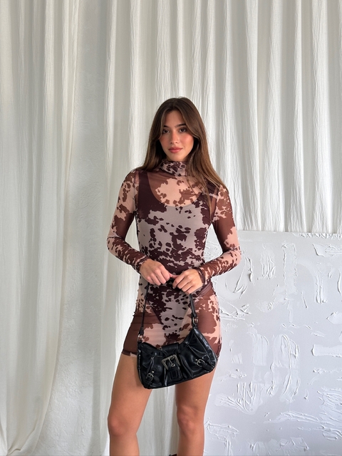 VESTIDO COW MICROTUL