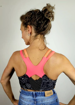 TOP Lycra - Flores negro - comprar online