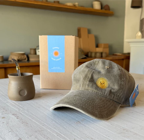 Set mate gres + gorra sol beige - comprar online