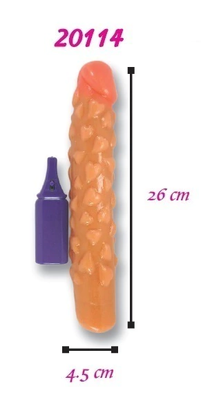 VIBRADOR 26 CM TEXTURA DE CORAZONES MODELO 20114