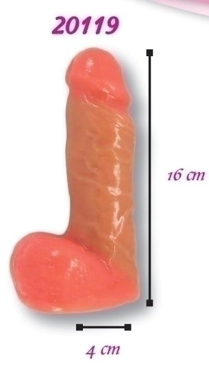 DILDO CON TESTÍCULOS FLEXIBLE 16 CM 20119-G