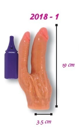 VIBRADOR DOBLE PENETRACIÓN 19 CM MODELO 2018-1