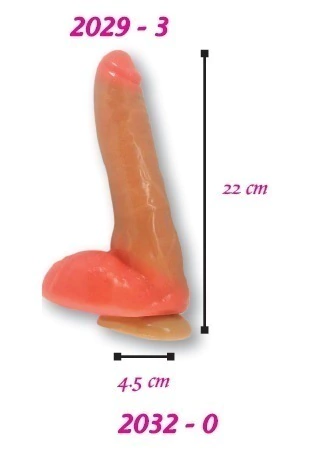 CONDSOLADOR REALISTA 22 CM CON TESTICULOS BASE DE SUCCION MODELO 2029-3