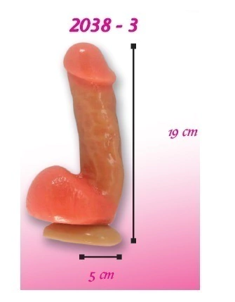 CONSOLADOR REALISTA 19 CM CON TESTICULOS BASE DE SUCCION MODELO 2038-3