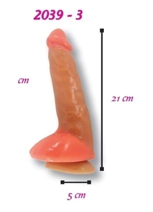 PENE CONSOLADOR REALISTA 21 CM CON BASE DE SUCCION MODELO 2039-3
