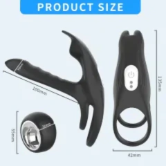 Anillo Masajeador Dual de Silicona con Control Remoto - Impermeable y 12 Modos A0170 - comprar en línea